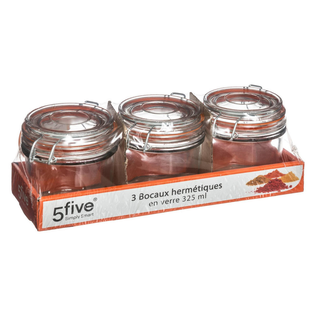 GLAS mit Deckel und Clip 350 ml 12,5/9,5/9,5 cm - Transparent, Glas (0.325L) - Secret de Gourmet