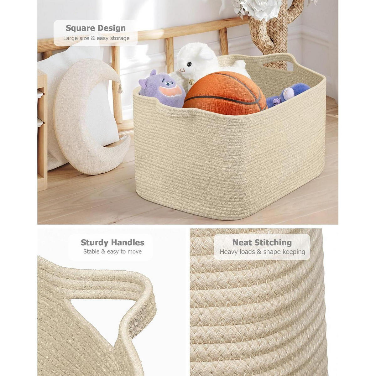 WÄSCHEKORB 2-teiliges Set Beige 63 L - Beige, Textil (38/30/55cm)