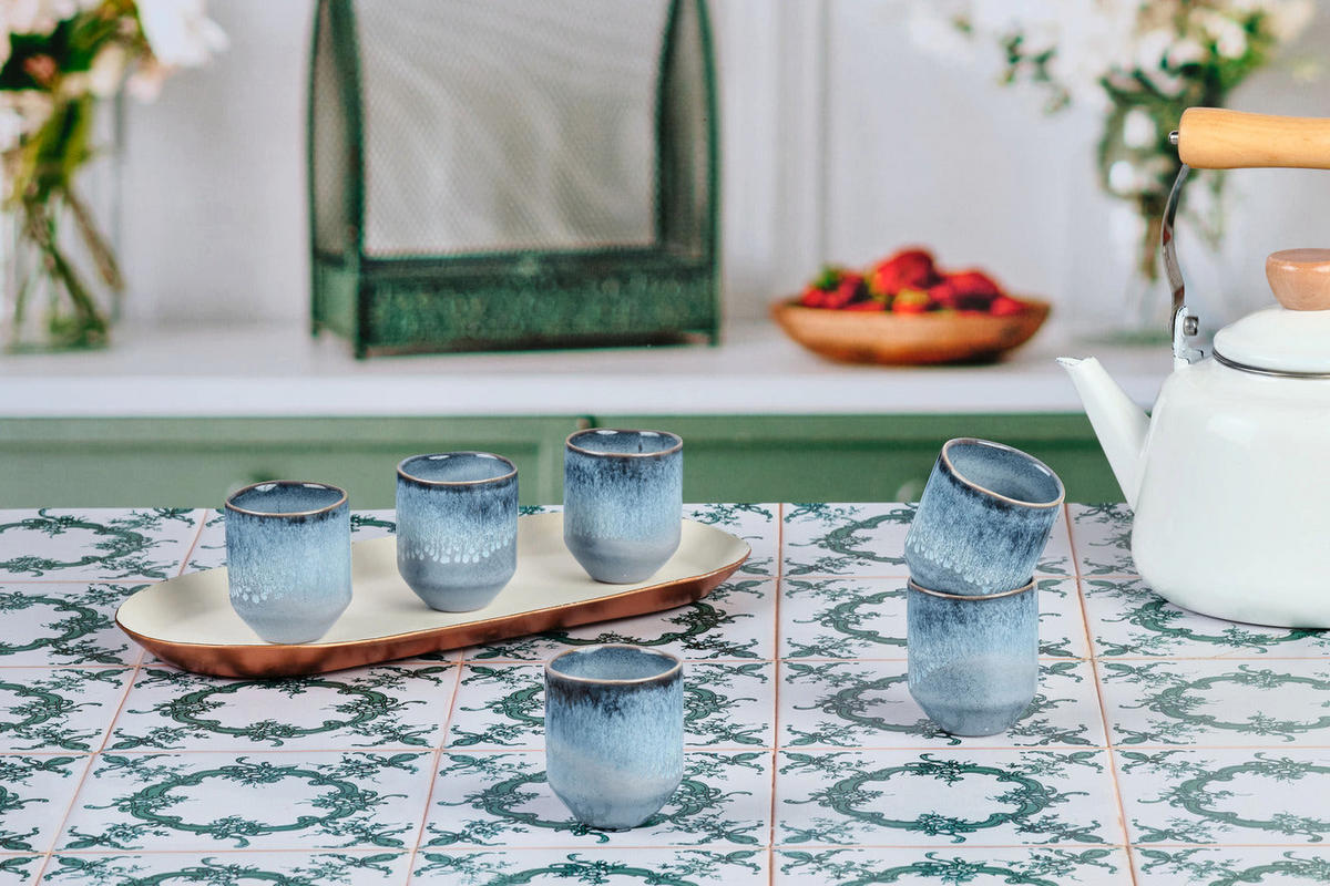 TASSEN Genesis 80ml - 6er-Set - Meer - Blau, Keramik (0.08L) - Björn