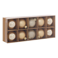 CHRISTBAUMKUGEL Set Gold 5,6/5,6/7,5 cm - Goldfarben, Glas (5.6/7.5/5.6cm) - Atmosphera Createur d´interieur