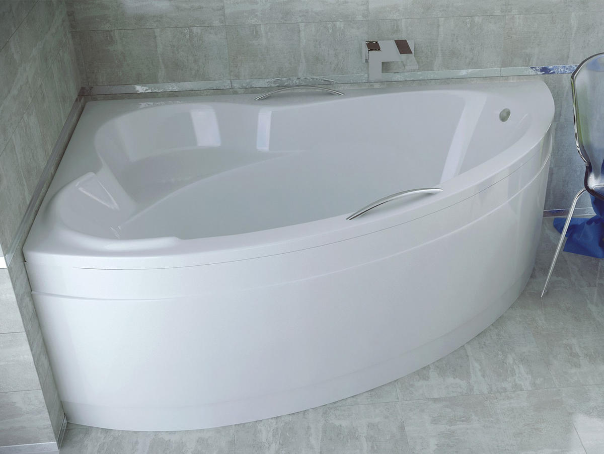 BADEWANNE Eckwanne ADA 140/90 Links Ablauf & Füße - Weiß, Kunststoff (90/57.5/140cm) - bad land