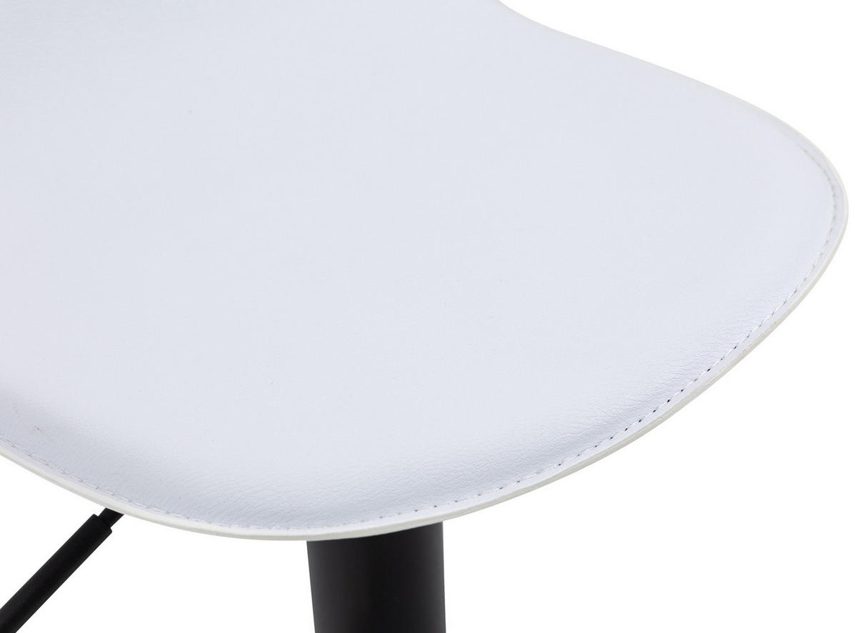 BARHOCKER Lederlook weiß - Walnussfarben/Schwarz, Textil/Metall (39/73/41cm) - CLP