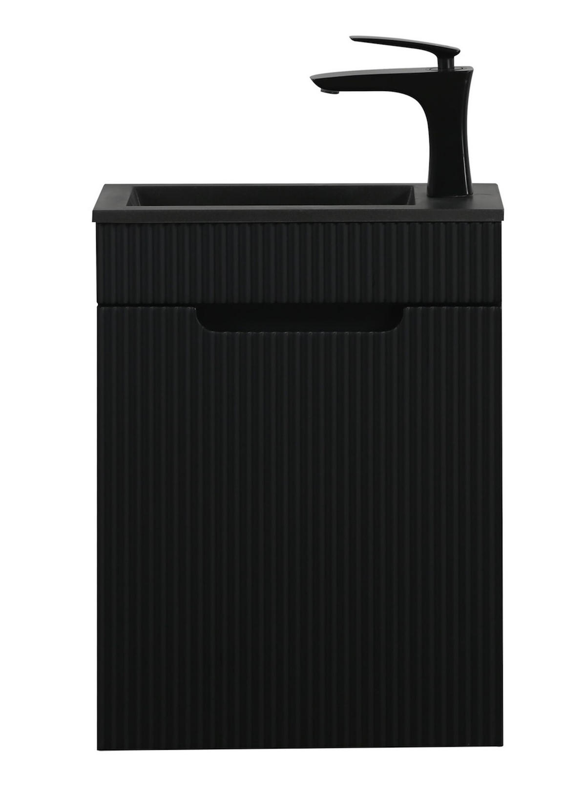GÄSTE-WC-MÖBELSET Thermis 2 Teile Schwarz Matt - Schwarzes Waschbecken - 40 x 22 x 53 cm - Schwarz, Holz (40/53/22cm) - Badplaats