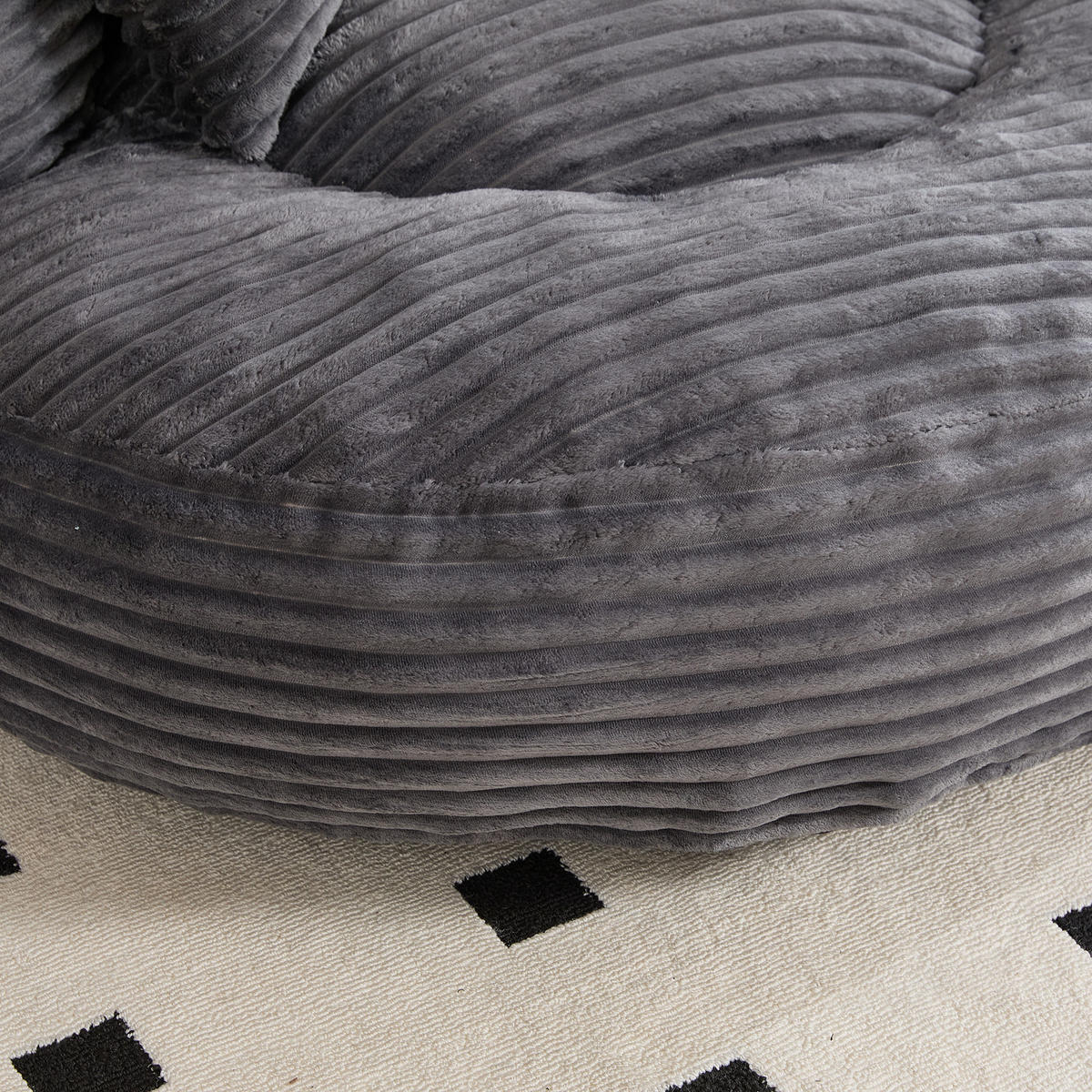 SITZSACK Cord Dunkelgrau - Grau, Textil (108/52/108cm) - WISHDOR