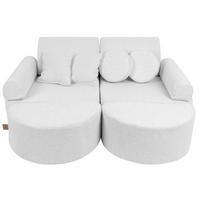 KINDERSOFA, Boucle, Pocket Max, Weiß - Weiß, Textil (120/25/60cm) - MeowBaby