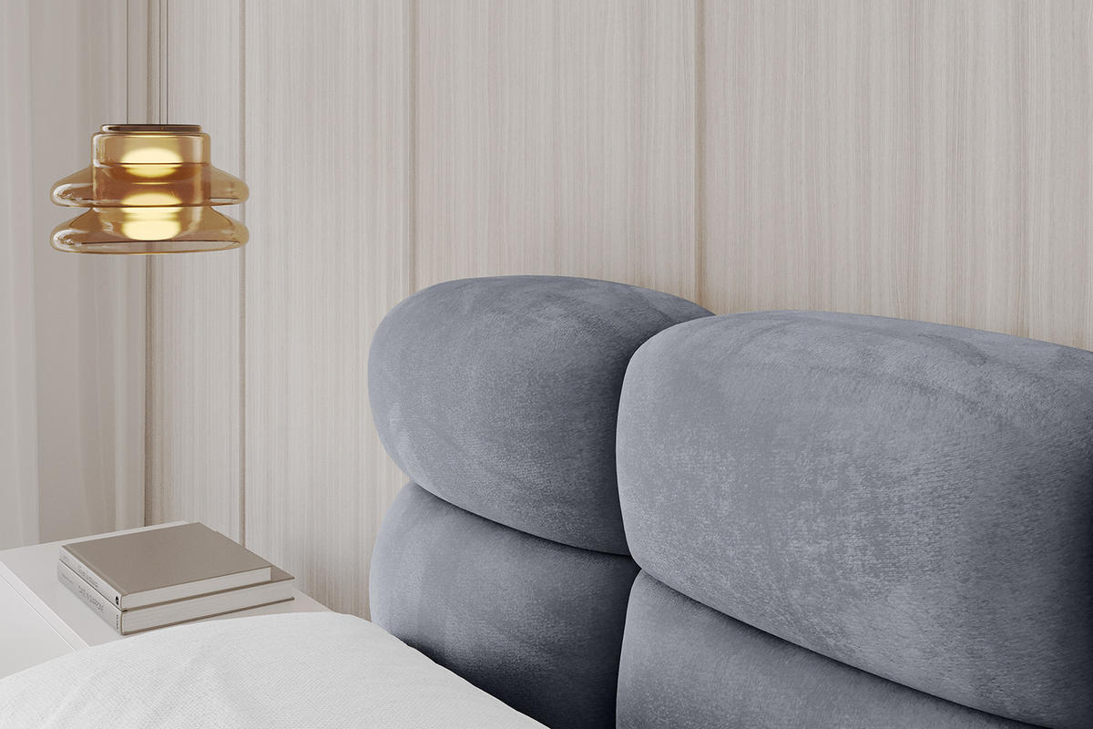 POLSTERBETT mit Bettkasten und Lattenrost, Boxbett ohne Matratze - NOMA 120x200 Grau - Grau, Holzwerkstoff/Textil (120/200cm) - ALTDECOR