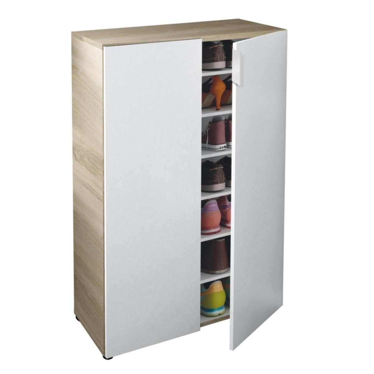 SCHUHMÖBEL mit 2 Türen (28 Paar) L72 x H103 cm - Star Plus - Apfelbaumfarben, Holzwerkstoff (36/103/72cm) - Calicosy