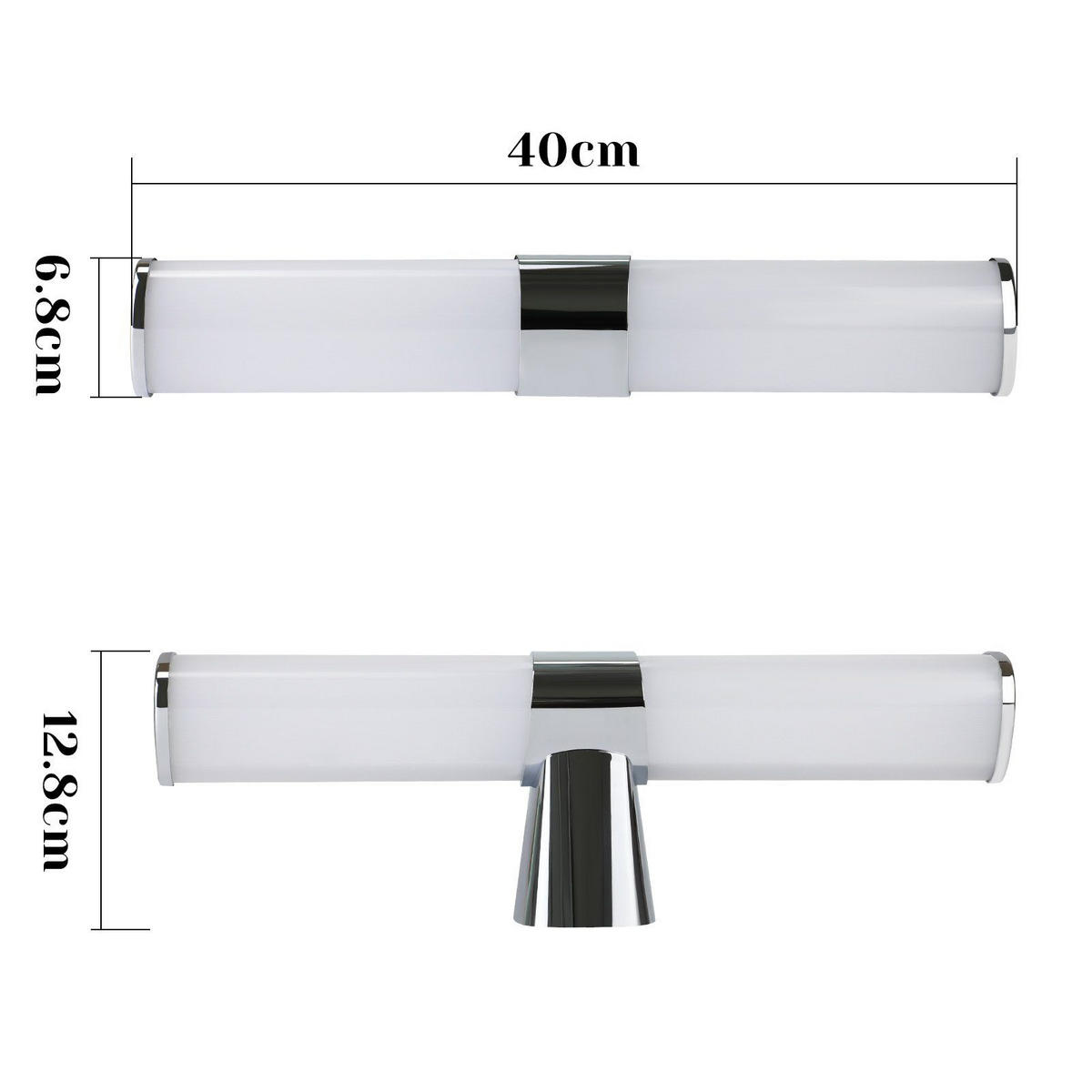 SPIEGELLEUCHTE Kiel 40/6.8/12.8 cm - Chromfarben, Kunststoff (40/6.8/12.8cm) - Nettlife