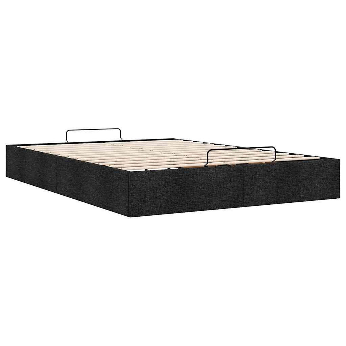 OTTOMAN-BETT Ohne Matratze Schwarz 140/200 Cm Stoff - Schwarz, Holzwerkstoff (140/200cm) - vidaXL