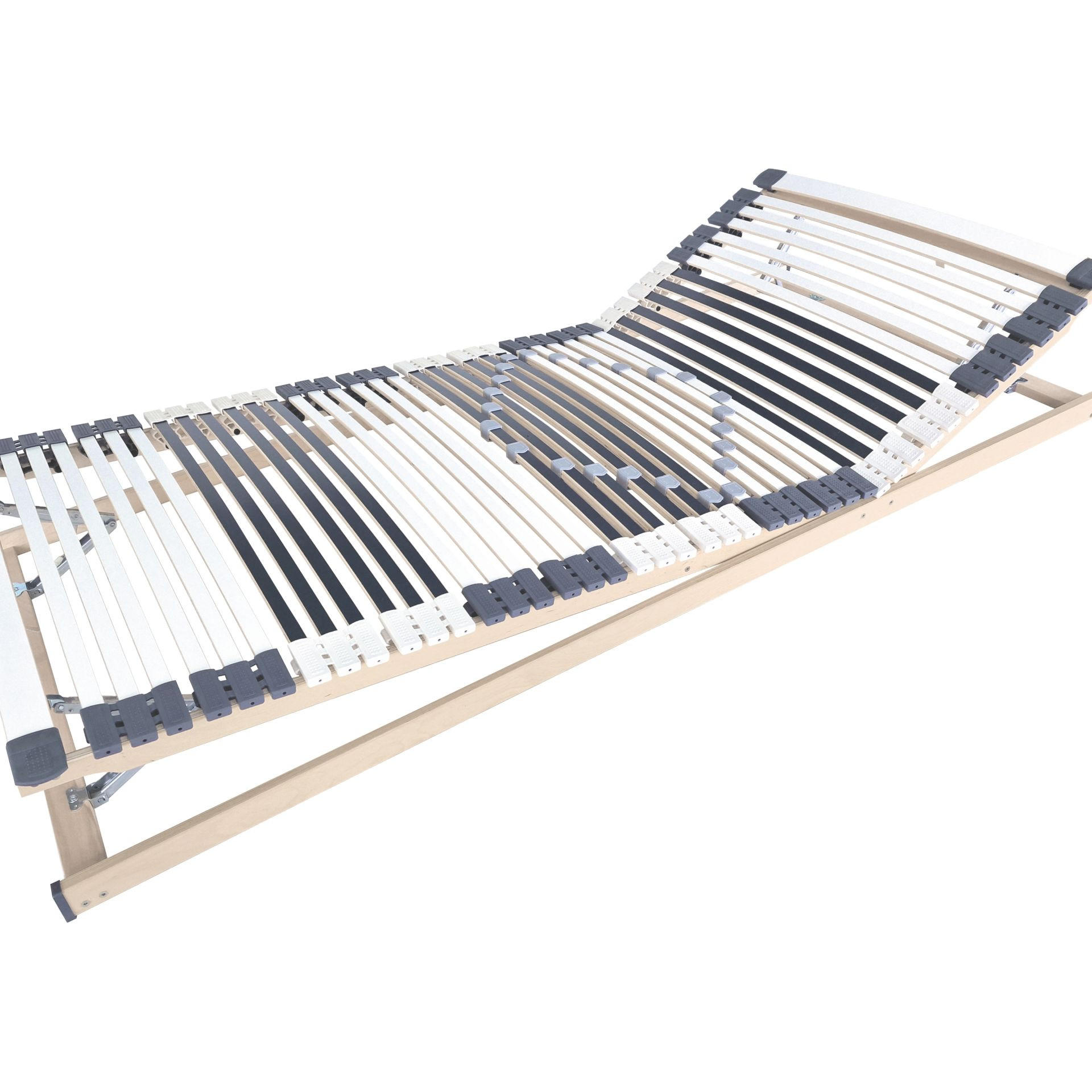 LATTENROST manuell Verstellbar 44 Leisten 140x200 cm 8,5 cm Hoch 7-Zonen bis 200 kg - Weiß/Naturfarben, Holz (140/200cm) - Matratzen Perfekt