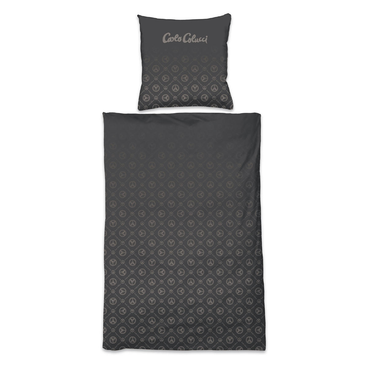 BETTWÄSCHESET Carlo Classico - Mikrofaser - 2-teilig - 135 x 200 cm - Anthrazit - Anthrazit, Textil (135/200cm)