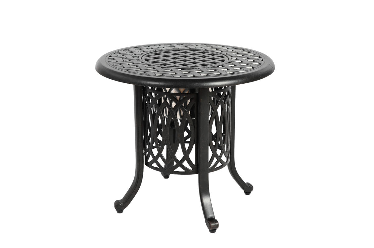 BEISTELLTISCH aus Aluminium 55x55x49 cm Bronze mit integriertem Eisbehälter und wasserabweisender Oberfläche - Bronzefarben, Metall (55/55/49cm) - Modfu