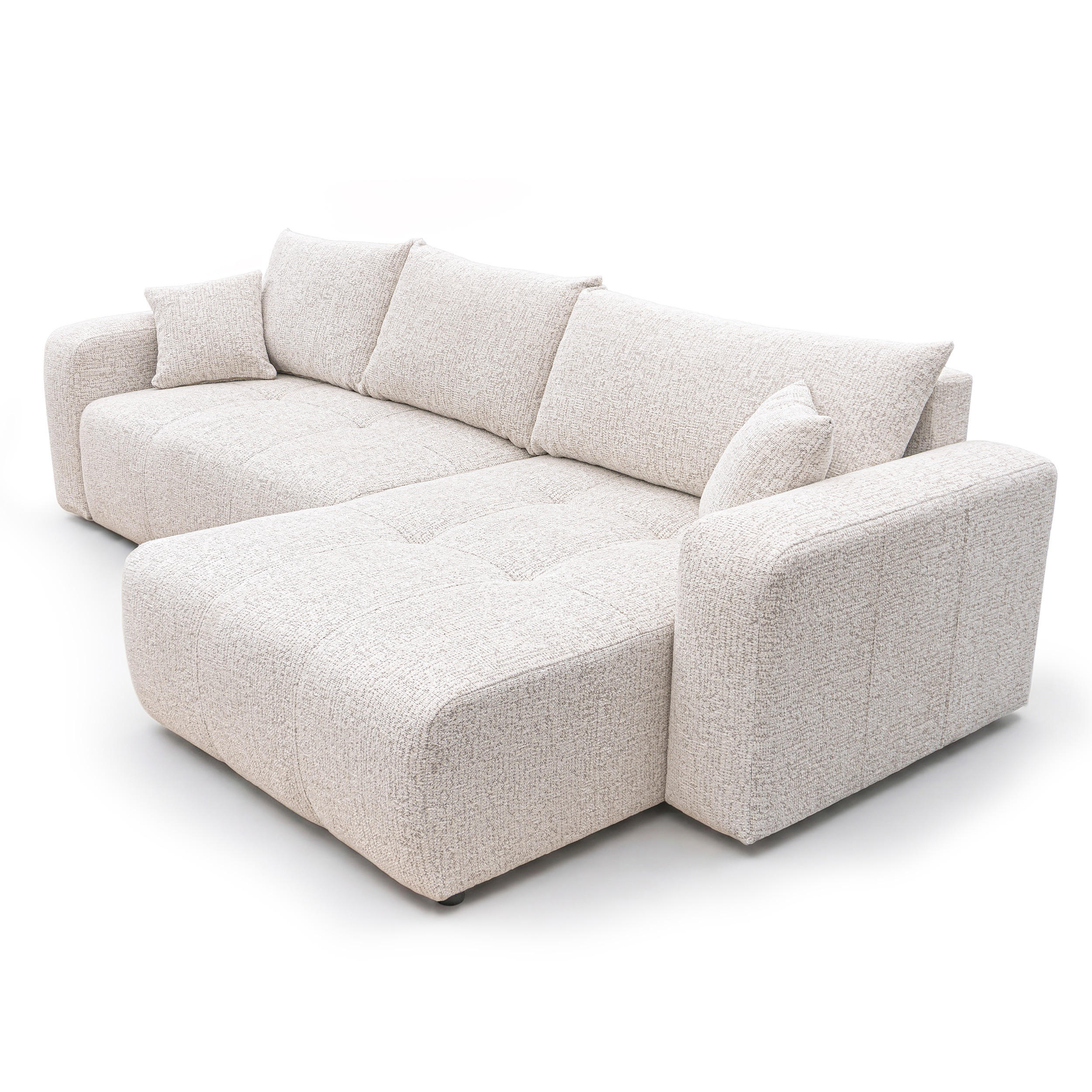 ECKSOFA PEDRO XL mit Schlaffunktion und Bettkasten Creme - Creme, Holz/Kunststoff (278/55/145cm) - Idohome