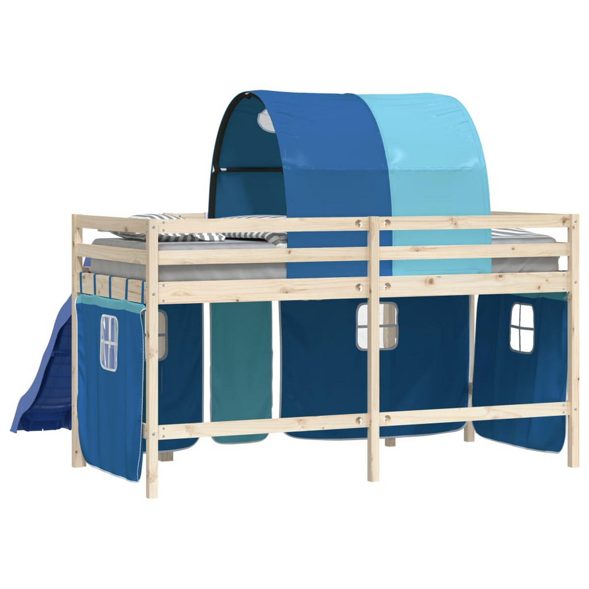 VORHÄNGE Für Hochbett Mit Tunnel Blau Polyester - Blau, Textil - vidaXL