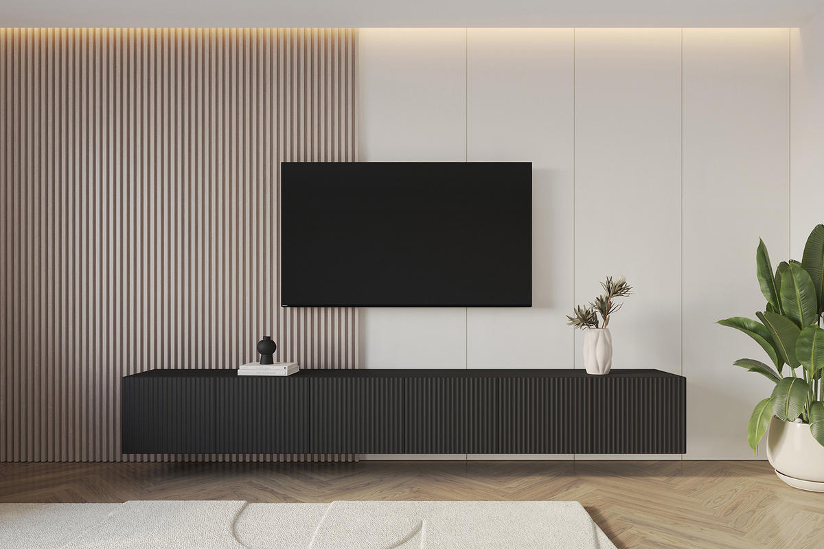 LOWBOARD NOA-2-W 3x100x40x41 cm - Schwarz - Schwarz, Holzwerkstoff (300/40/41cm) - ALTDECOR