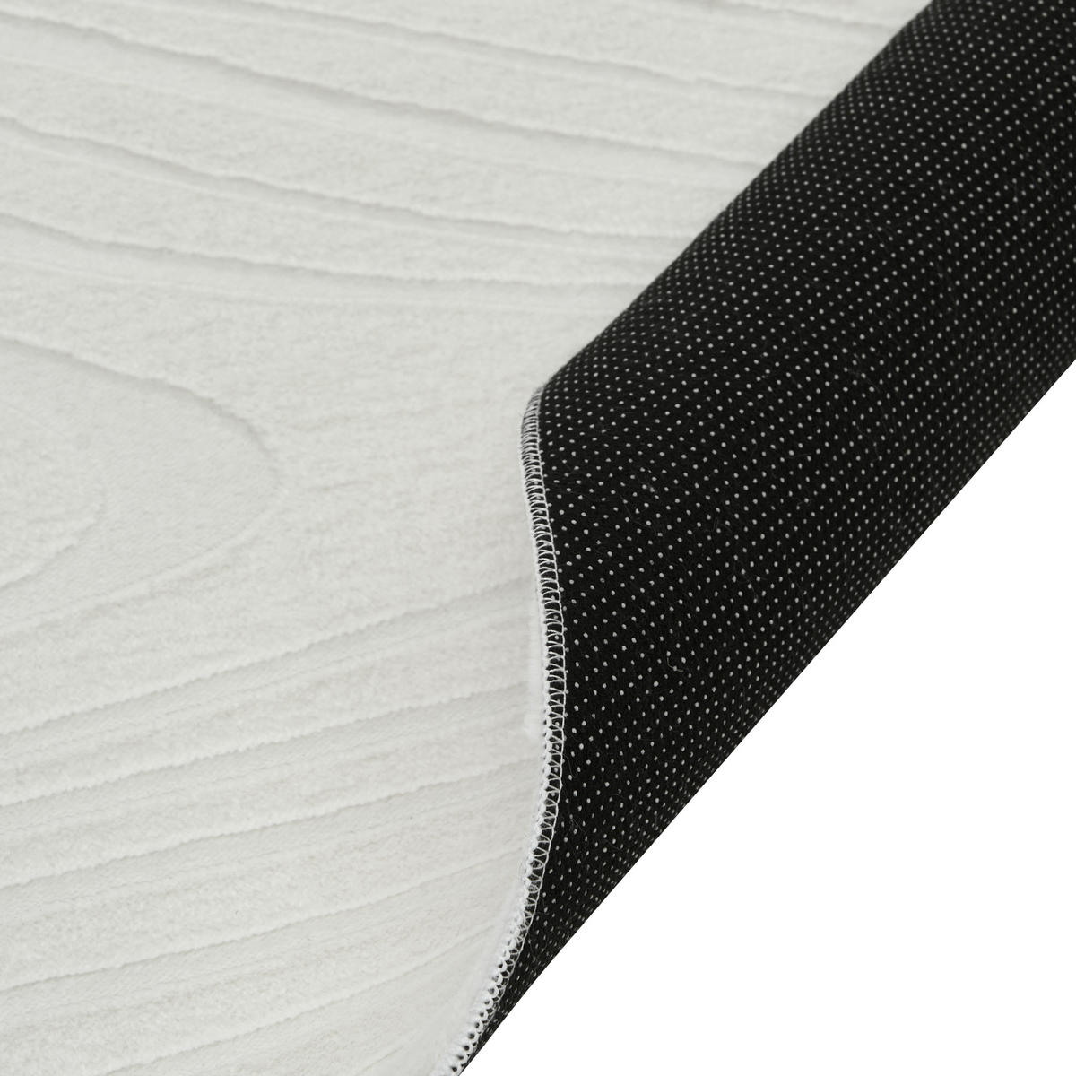 KOBEREC Z UMĚLÉ KOŽEŠINY Krémově bílý 80/300 cm Ontake - bílá/krémová, plast (80/300cm) - Beliani