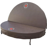 WHIRLPOOL ISOLIERABDECKUNG Braune runde Whirlpool-Abdeckung - Braun, Leder (203/203cm) - Canadian Spa Company