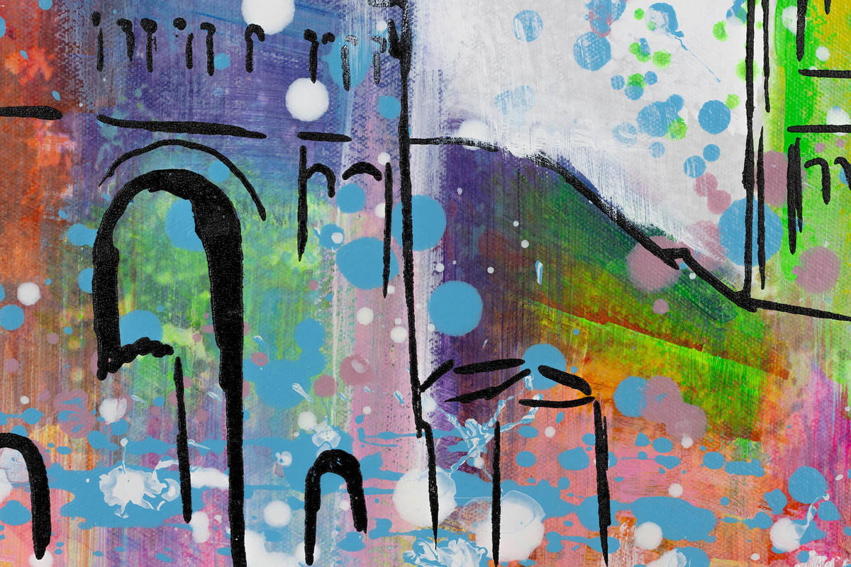 ACRYLBILD HANDGEMALT 120/60 cm - Multicolor/Grau, Holz/Textil (1.7/60cm) - KUNSTLOFT