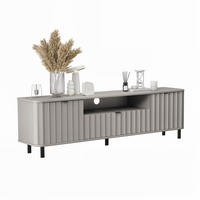 TV-LOWBOARD VITA stehend, 196 cm Lehmgrau - Grau, Holzwerkstoff/Metall (196/57/40.5cm) - Idohome