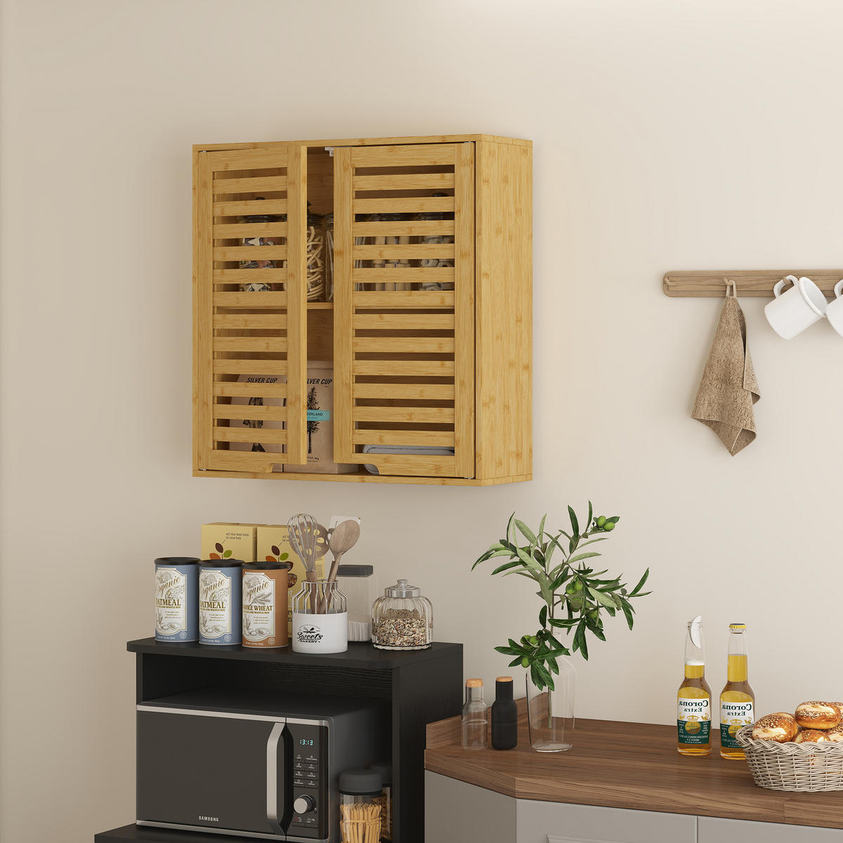 HÄNGESCHRANK Natur 60/20/60 cm - Naturfarben, Holz (60/60/20cm) - PANGIVO