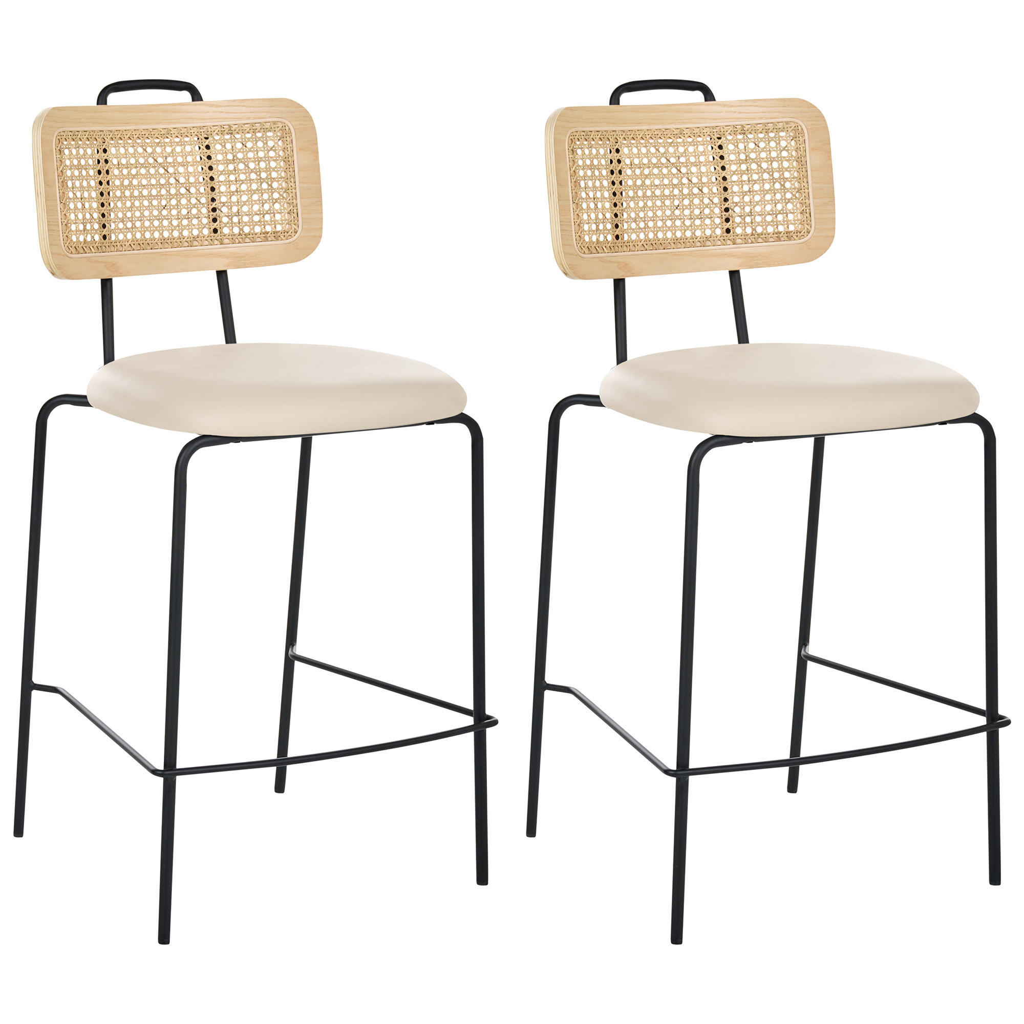 BARSTUHL 2er-Set Hellbeige Adelanto - Beige, Textil (48/97/52cm) - Beliani