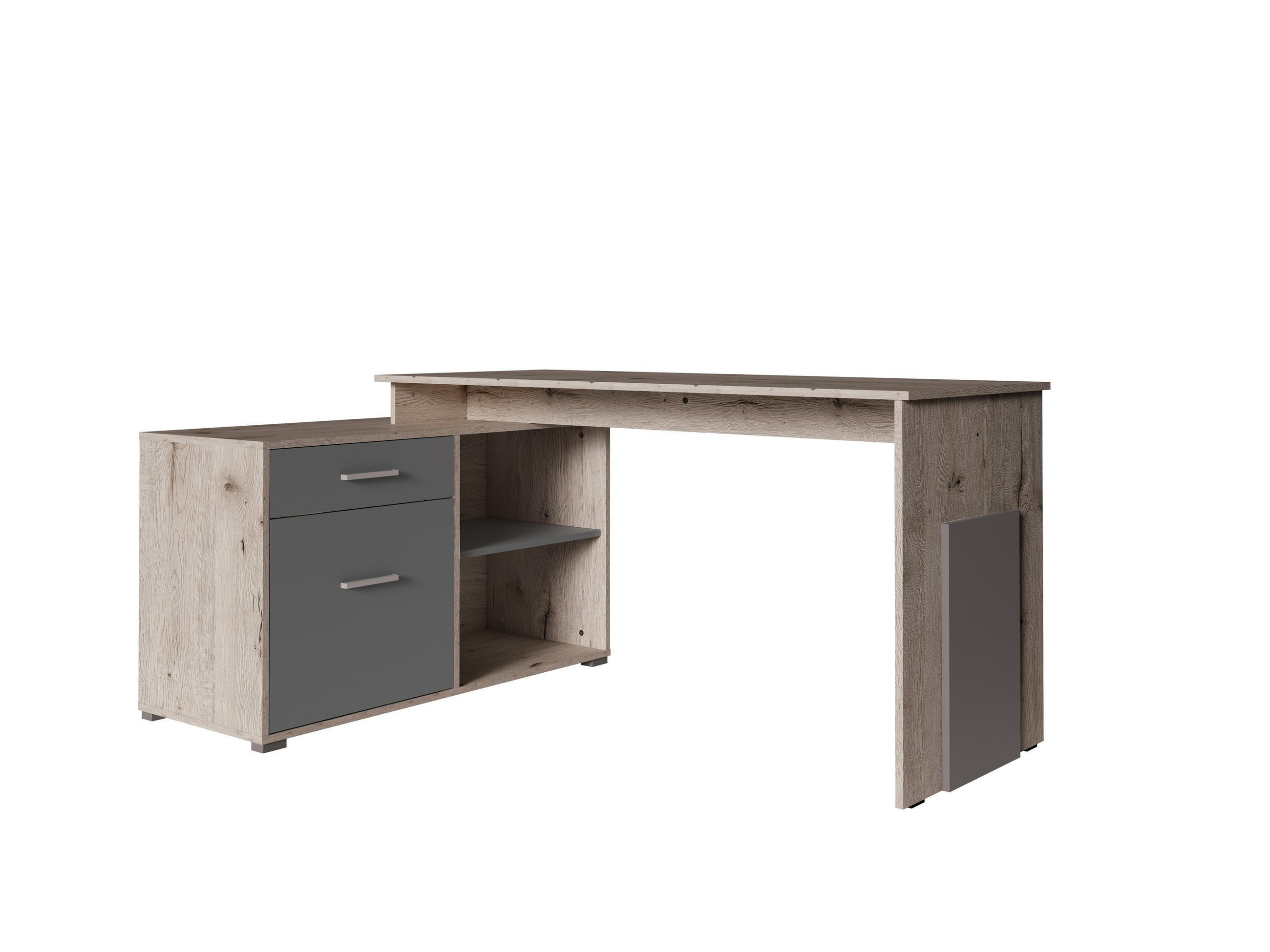 SCHREIBTISCH GARDA 167,5x110x76 cm Bürotisch Computertisch, Braun - Braun, Holzwerkstoff (110/167.5/76cm) - MASSENO