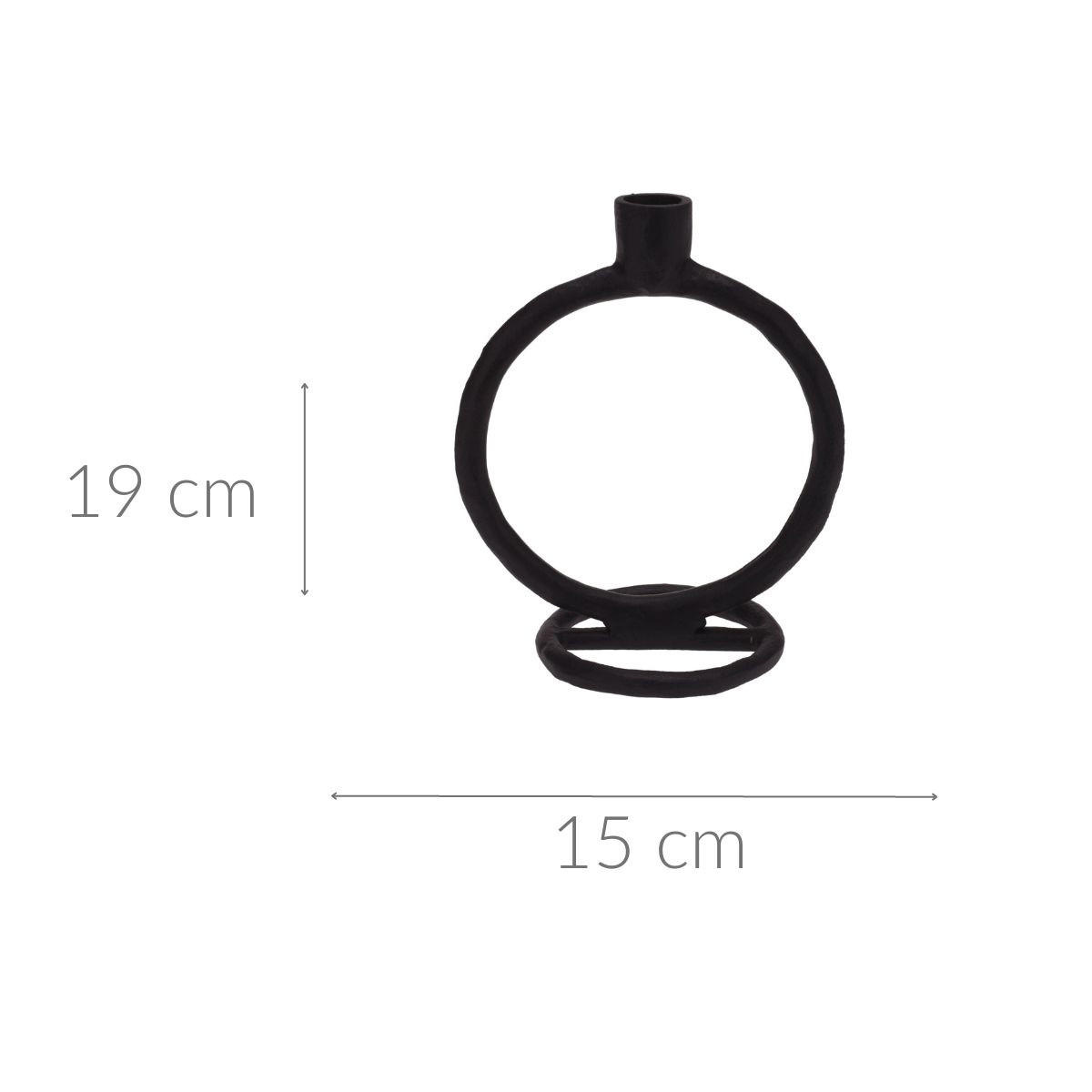 DEKO-KERZENSTÄNDER Aluminium 10/15/19 cm - Schwarz, Metall (15/19/10cm) - Home Styling Collection