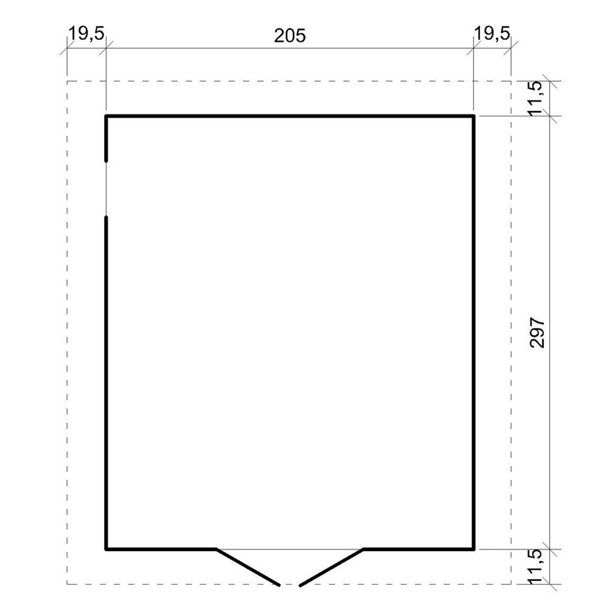 HOLZGARAGE - Abstellraum mit Fenstern- H222x244x320 cm/ 6 m² - TIMBELA M105 - Naturfarben, Holz (205/180/297cm) - Timbela