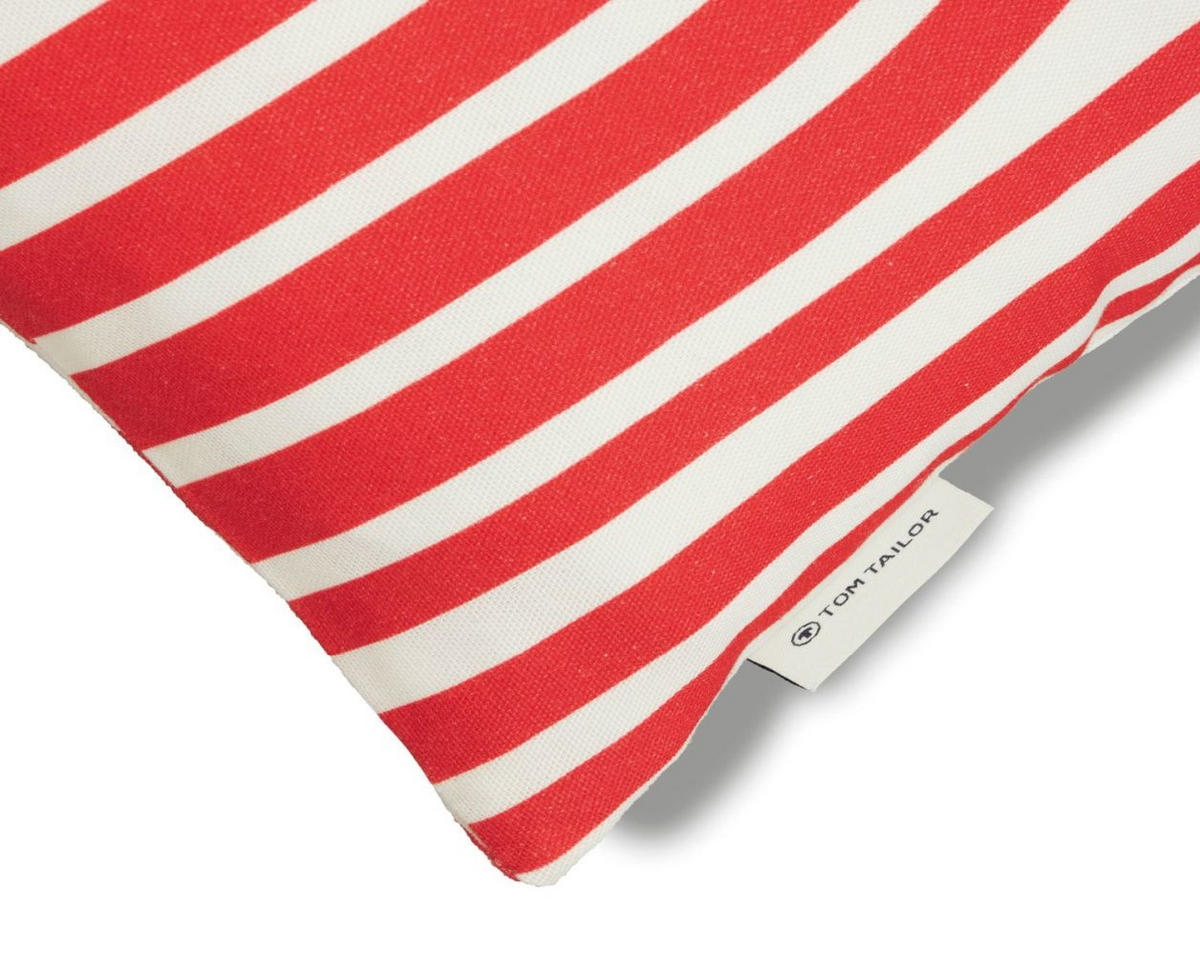 ZIERKISSENHÜLLE Organic Waves rot 30x50cm - Rot, Textil (30/50cm) - Tom Tailor