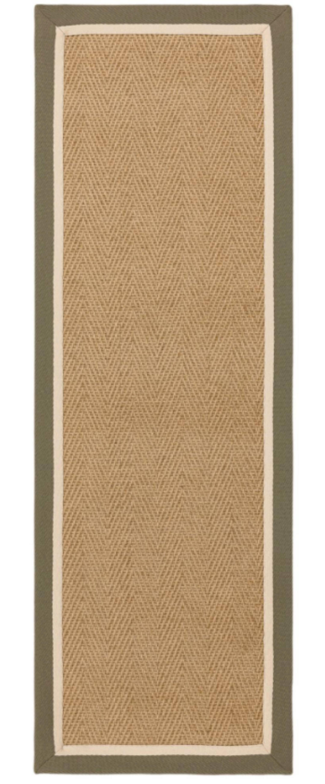 TEPPICH modern Wohn-/Schlafzimmer Naturfaser DORO Grün 40x120 cm - Olivgrün, Naturmaterialien (40/120cm) - Novatrend