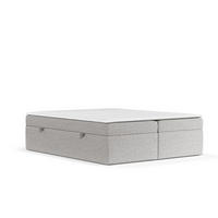 BOXBETT Lennon Grau Beige 160/200 cm im Webstoff - Schwarz/Grau, Holz/Holzwerkstoff (160/200cm) - Maison de Reve