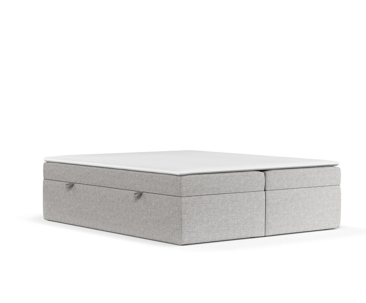 BOXBETT Lennon Grau Beige 160/200 cm im Webstoff - Schwarz/Grau, Holz/Holzwerkstoff (160/200cm) - Maison de Reve