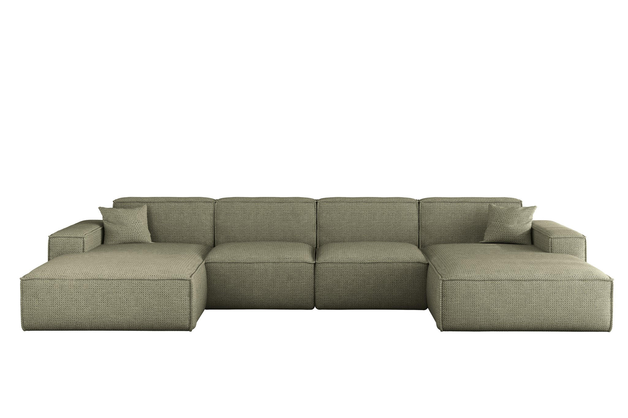 WOHNLANDSCHAFT Celes Premium In Artico - Grün, Holzwerkstoff/Textil (378/73/165cm) - Fun Möbel