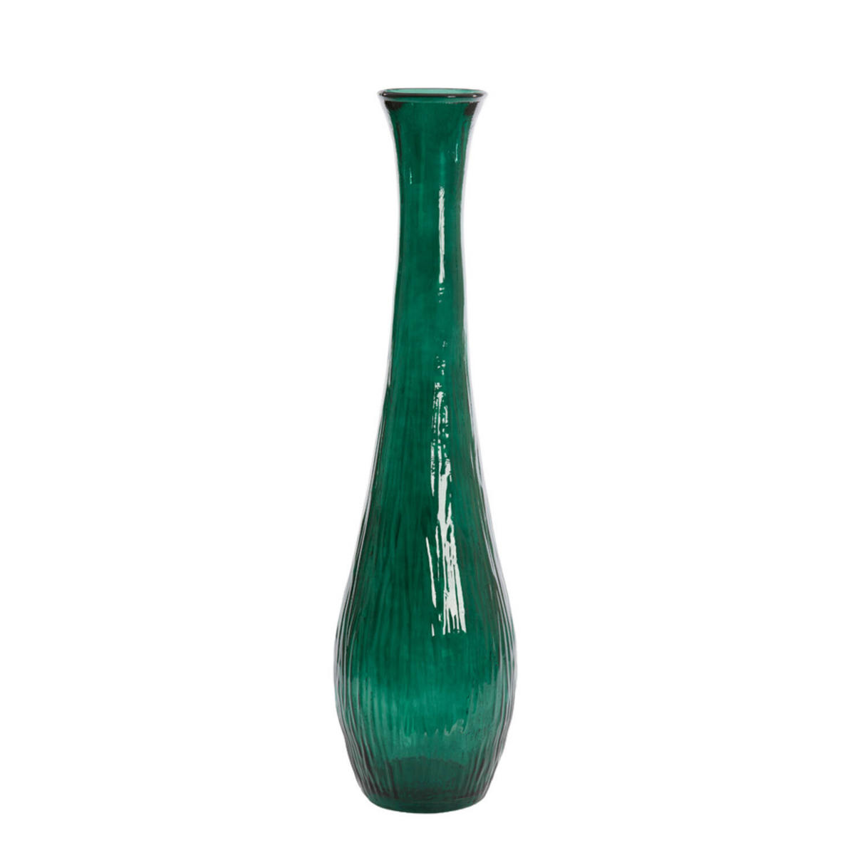 BODENVASE JUTHA Ø25x99 cm, Glas, Dunkelgrün - Dunkelgrün, Glas (99cm) - Light & Living