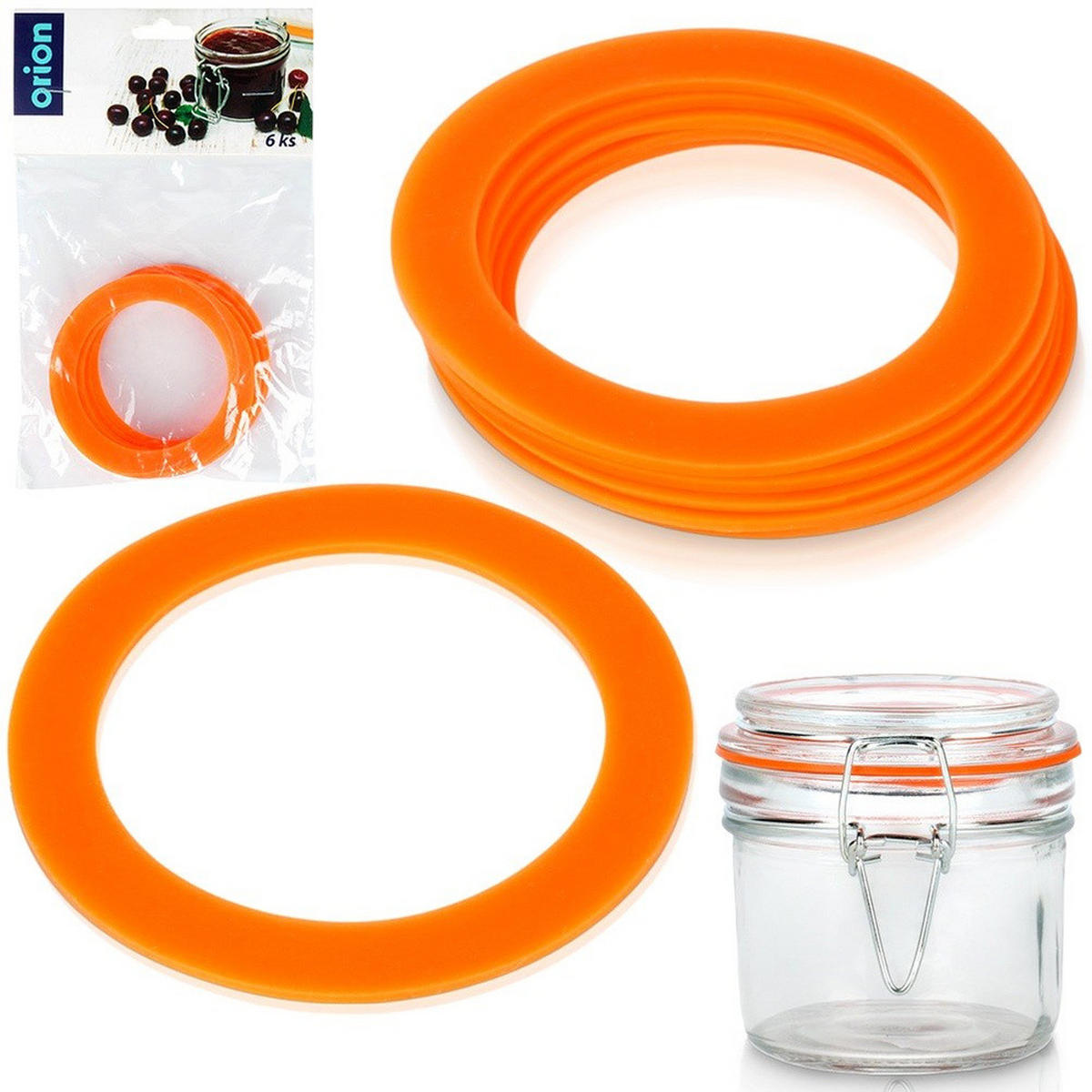 DICHTUNGSRINGE Silikon 8,1 cm 6-teilig Orange - Orange, Kunststoff (1L) - Orion 