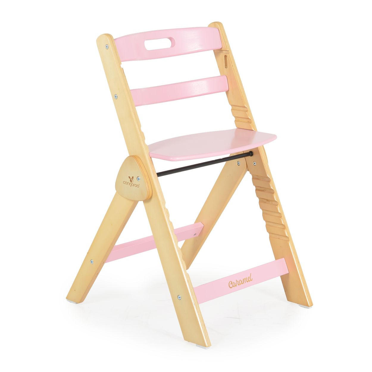HOCHSTUHL Caramel Holz rosa Kissen, klappbar, Fußstütze, 3-Punkt-Gurt - Rosa, Holz (45/78/55cm) - Cangaroo