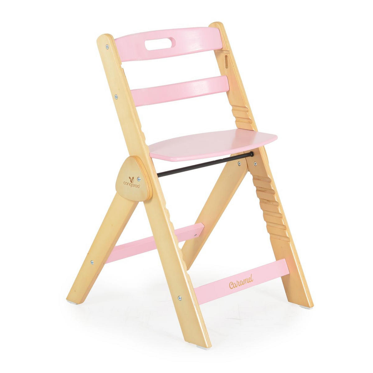 HOCHSTUHL Caramel Holz rosa Kissen, klappbar, Fußstütze, 3-Punkt-Gurt - Rosa, Holz (45/78/55cm) - Cangaroo