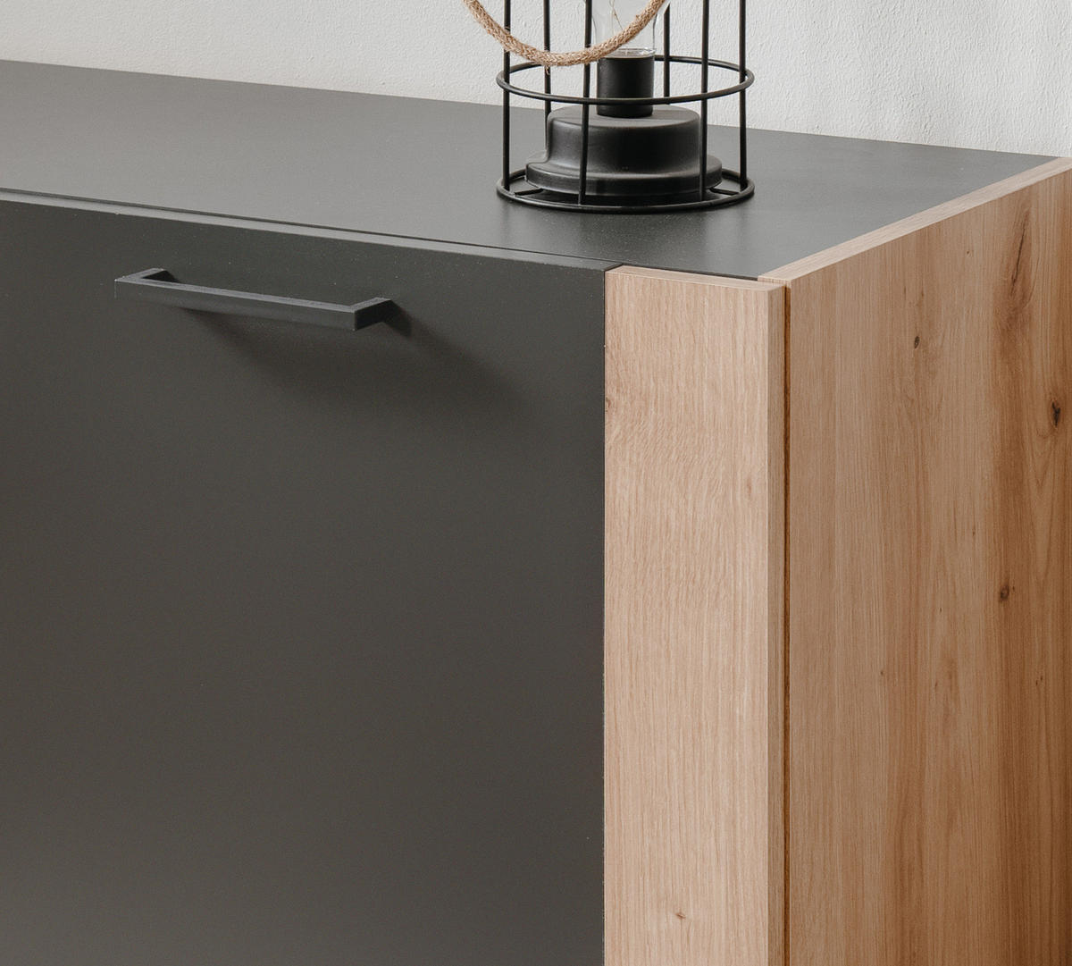 TV-LOWBOARD dunkelgrau, Artisan Eiche 138 cm, TV Unterteil in modernem Design - Anthrazit/Schwarz, Holzwerkstoff/Kunststoff (138/47.5/34.5cm) - Furn.Design