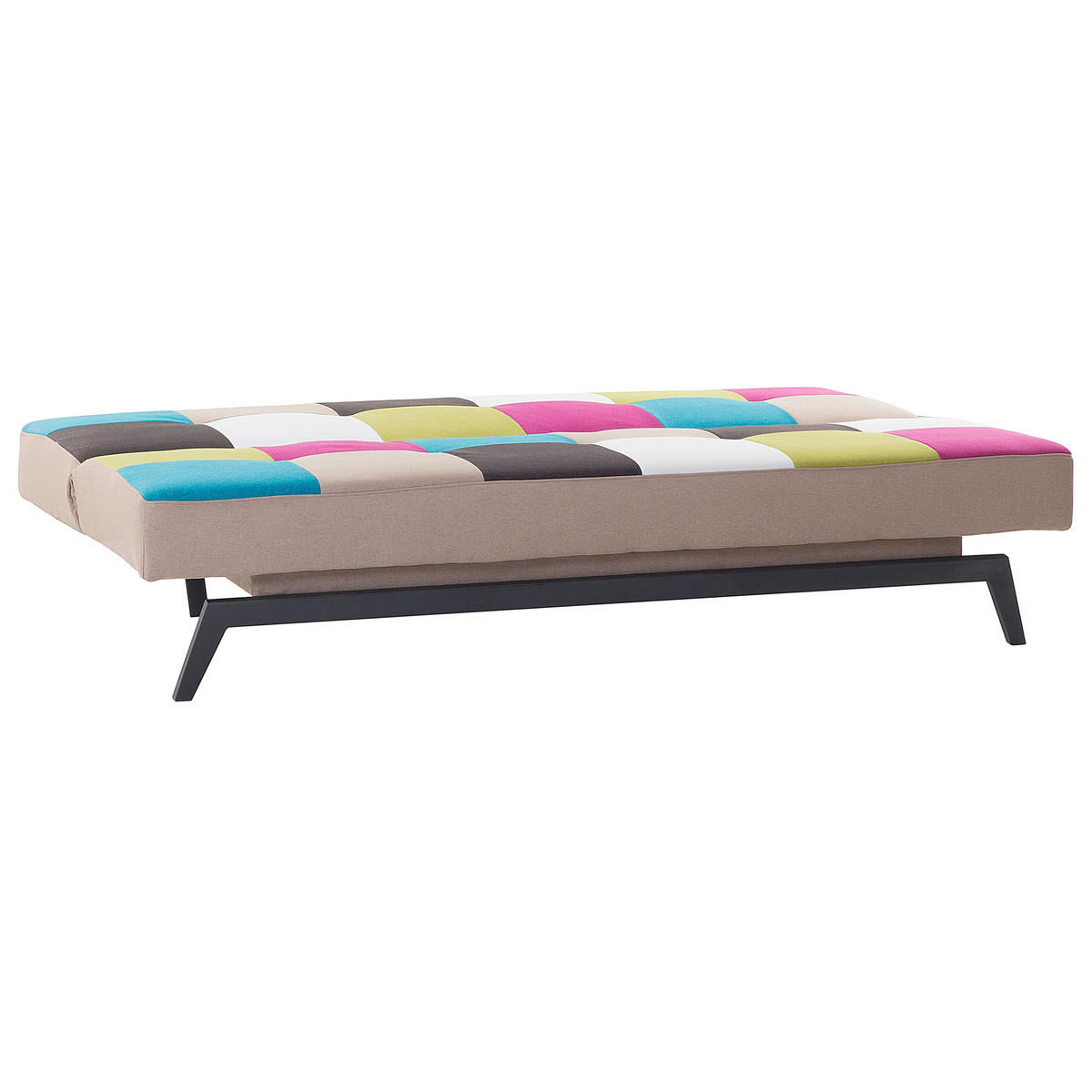 3-SITZER-SCHLAFSOFA Polyester Bunt Leeds - Hellblau, Textil (188/85/93cm) - Beliani