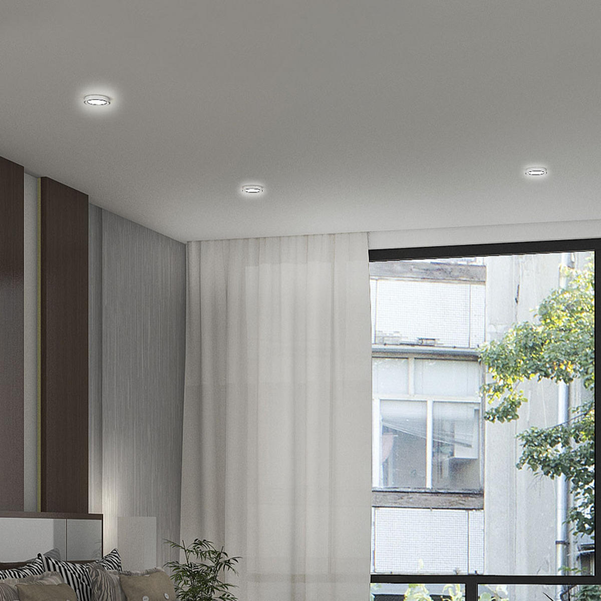 LED WANDLEUCHTE TRITON Metall Weiß 9er Set - Weiß, Metall (9/8.7/9cm)