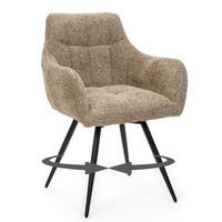 STUHL FANO drehbar gepolsterter mit Steppung - beige - Boucle - Sandfarben/Beige, Textil/Metall (58/83/59cm) - NEW HOME