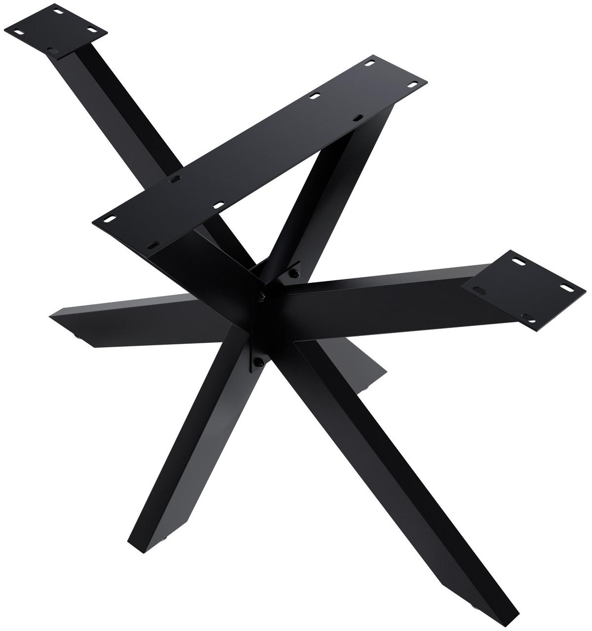 TISCHBEIN eckig 120/68/71 cm Metall Schwarz - Schwarz, Metall (120/71/68cm) - CLP