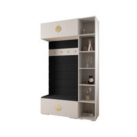 GARDEROBEN-SET 236,7/140/47 - Goldfarben/Schwarz, Holz/Metall (140/236.7/47cm) - Abiks Möbel