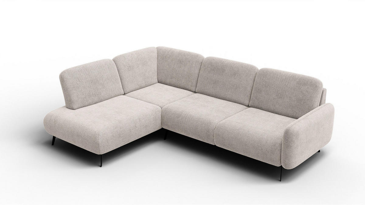 ECKSOFA FEBE 5-Sitzer links, beige - Beige/Schwarz, Holz/Textil (271/190cm) - Courtois Laville