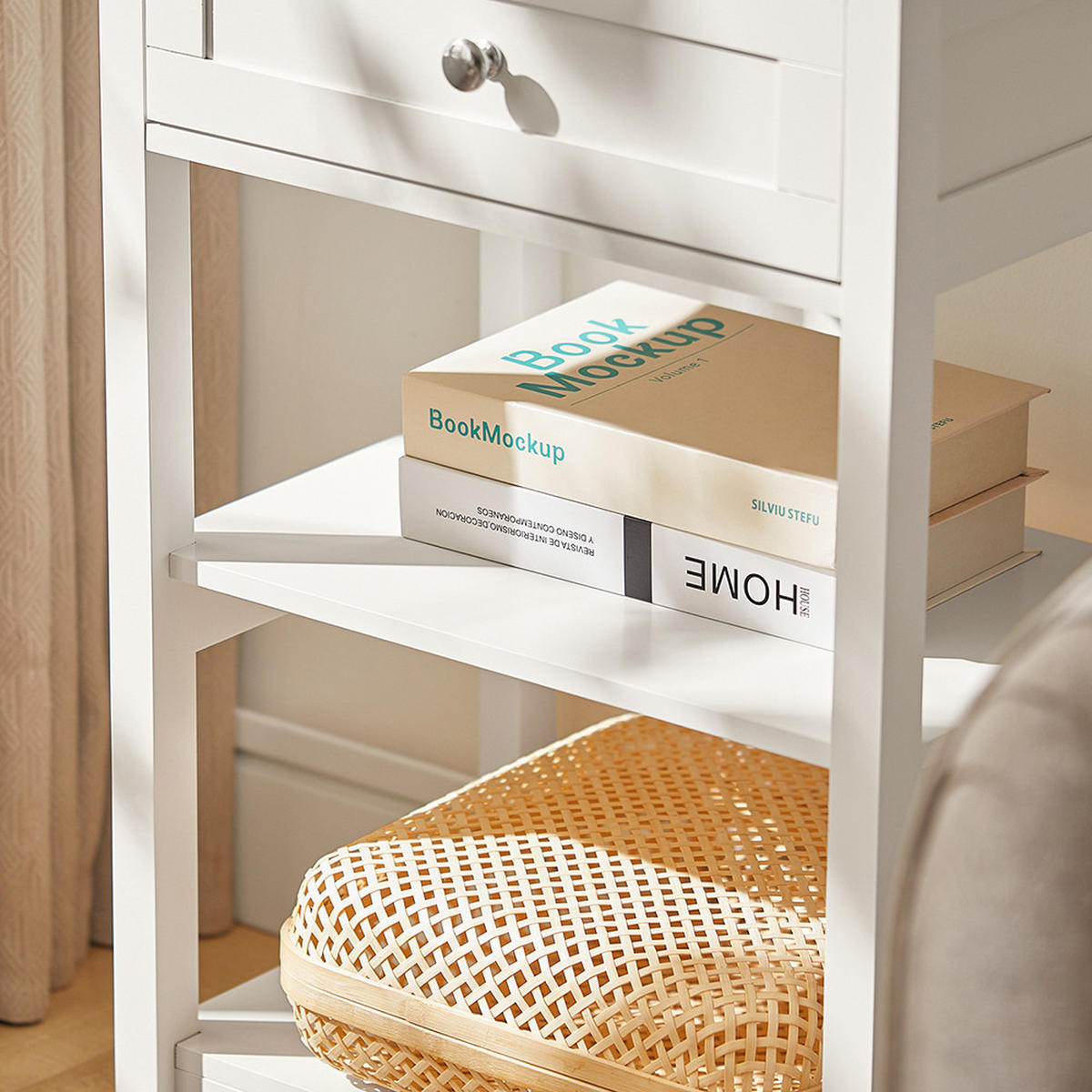 NACHTTISCH Weiß - Weiß, Holzwerkstoff (30/45/69cm) - SoBuy