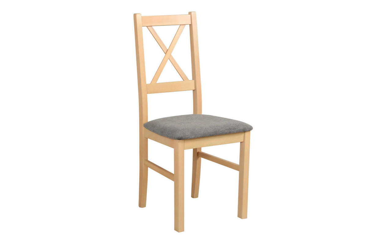STUHL Nilo 10 (6er Set) - Birkefarben/Braun, Holz (43/94/40cm) - Leaf Design