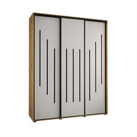 SCHWEBETÜRENSCHRANK 235,2/190/60 3-türig - Schwarz/Weiß, Holz/Metall (190/235/60cm) - Abiks Möbel