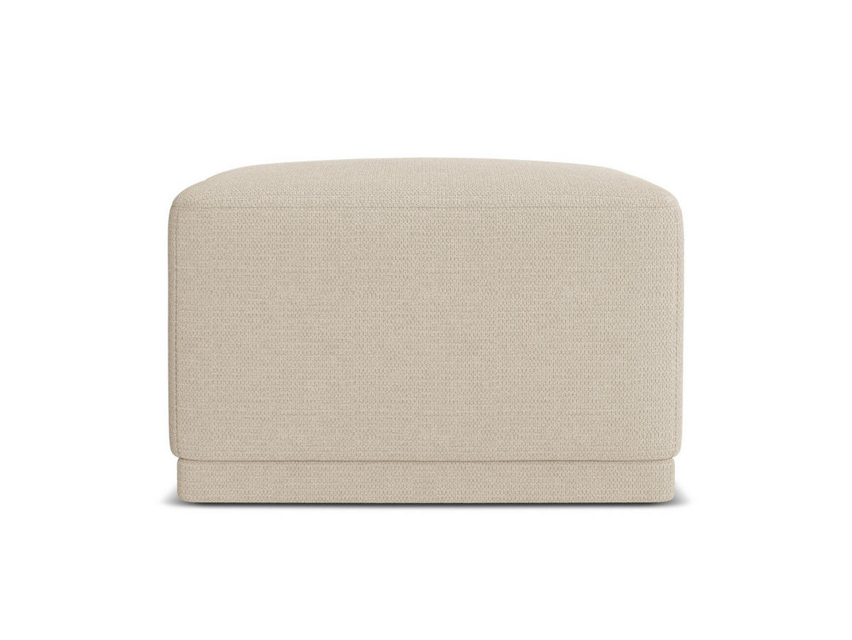 POUF Chenille Stoff Beige - Beige/Schwarz, Kunststoff/Textil (65/40/65cm) - Makamii
