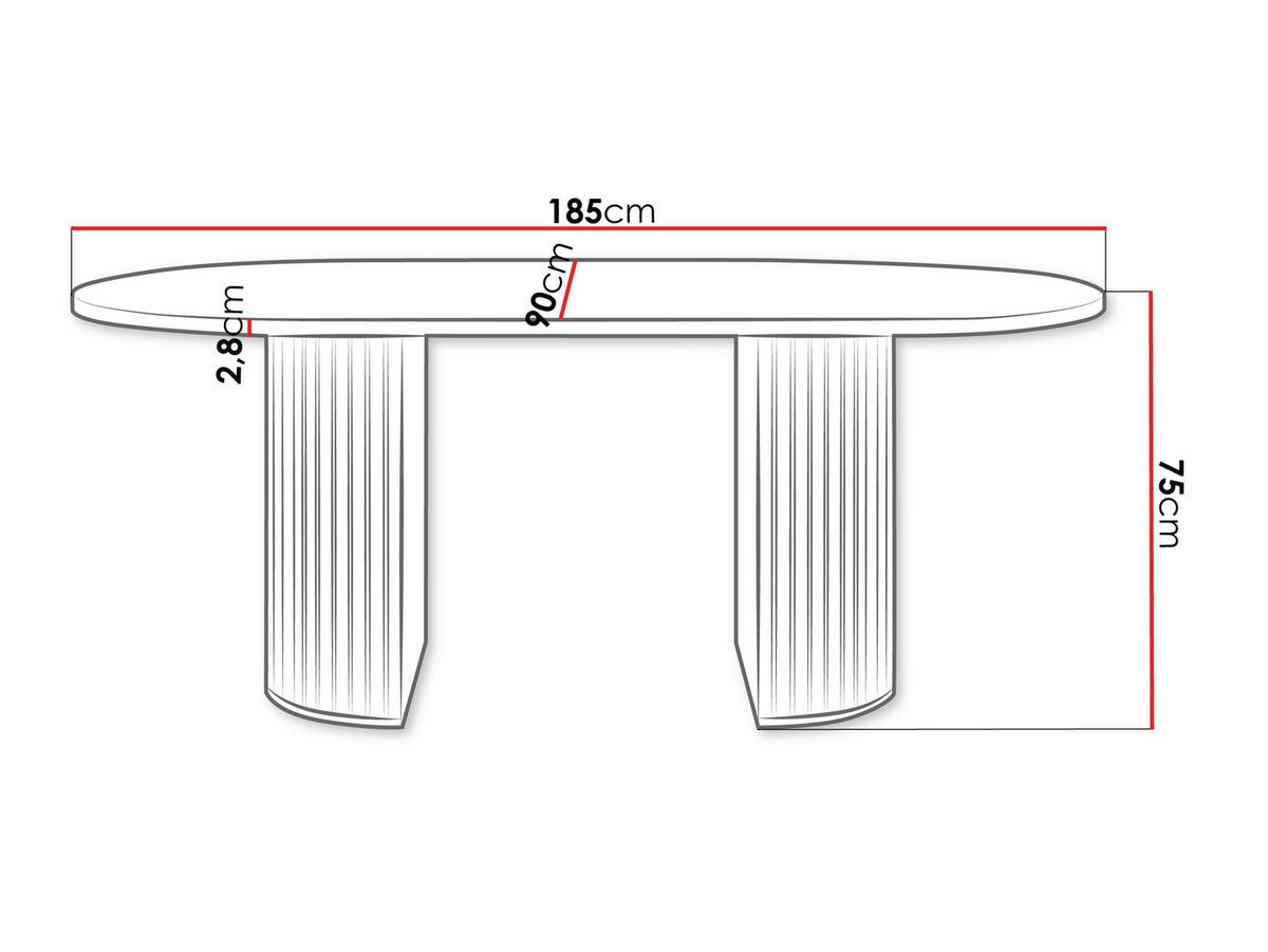 ESSTISCH Wotkon - Nussbaumfarben, Holzwerkstoff (90/185/75cm) - MIRJAN24