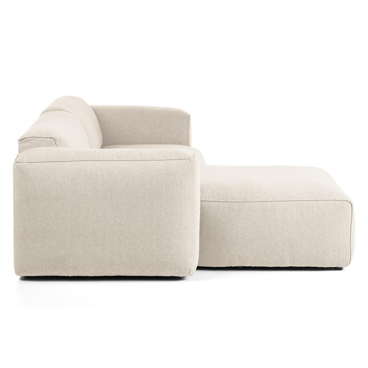 1,5-SITZER ECKSOFA mit Longchair - Beige/Schwarz, Kunststoff/Textil (260/173cm) - home24